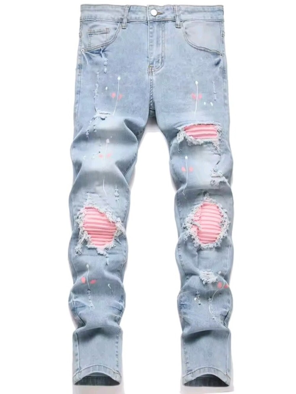 Men's Y2K Stretchy Skinny Denim Casual Ripped Jeans